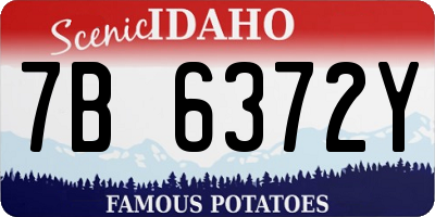 ID license plate 7B6372Y