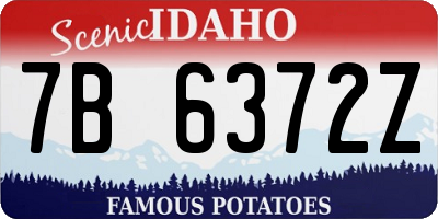 ID license plate 7B6372Z
