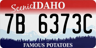 ID license plate 7B6373C