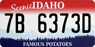 ID license plate 7B6373D