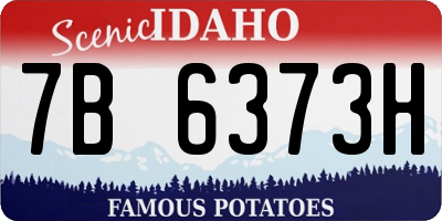 ID license plate 7B6373H