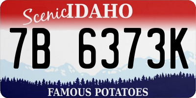 ID license plate 7B6373K