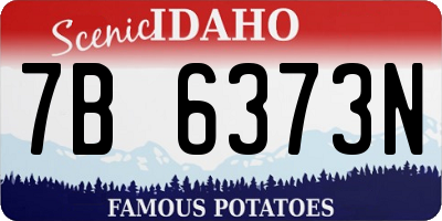 ID license plate 7B6373N