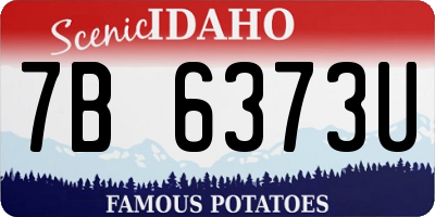 ID license plate 7B6373U