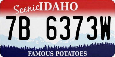 ID license plate 7B6373W