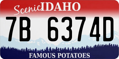 ID license plate 7B6374D