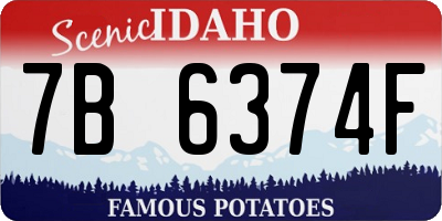 ID license plate 7B6374F