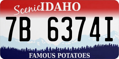 ID license plate 7B6374I