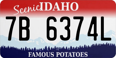ID license plate 7B6374L