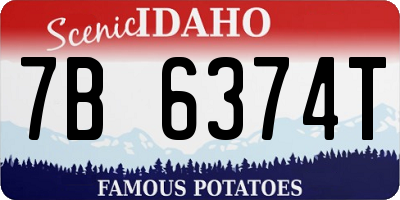 ID license plate 7B6374T