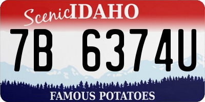 ID license plate 7B6374U