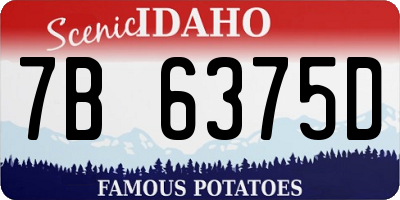 ID license plate 7B6375D