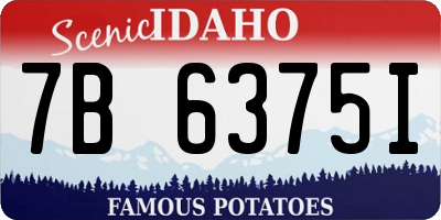 ID license plate 7B6375I