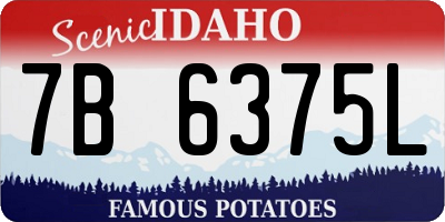 ID license plate 7B6375L