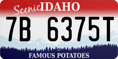 ID license plate 7B6375T