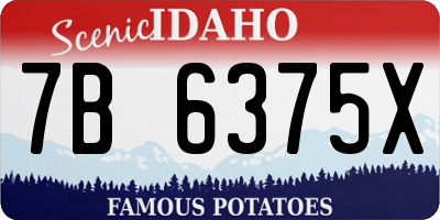 ID license plate 7B6375X