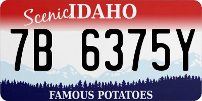 ID license plate 7B6375Y