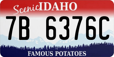 ID license plate 7B6376C