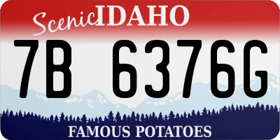 ID license plate 7B6376G