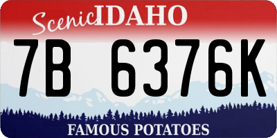 ID license plate 7B6376K