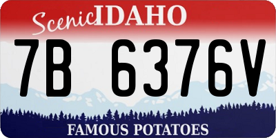 ID license plate 7B6376V