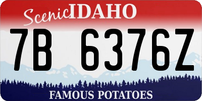 ID license plate 7B6376Z