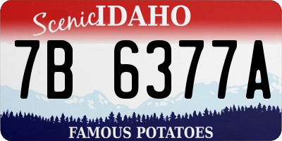 ID license plate 7B6377A
