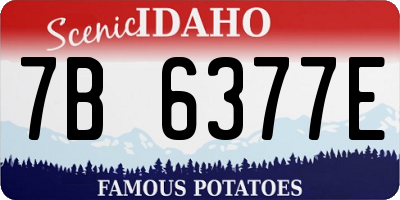 ID license plate 7B6377E