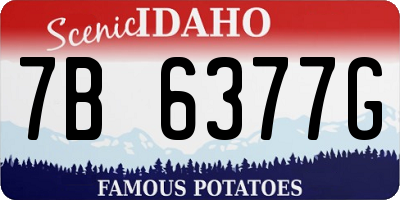 ID license plate 7B6377G