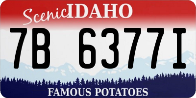 ID license plate 7B6377I
