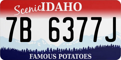 ID license plate 7B6377J