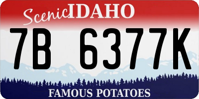 ID license plate 7B6377K