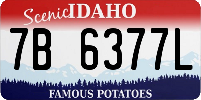 ID license plate 7B6377L