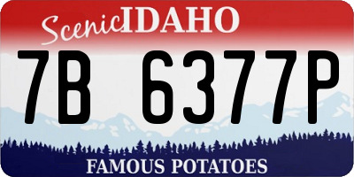 ID license plate 7B6377P