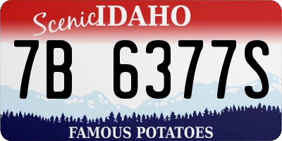 ID license plate 7B6377S