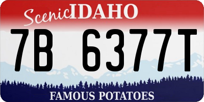 ID license plate 7B6377T