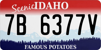 ID license plate 7B6377V