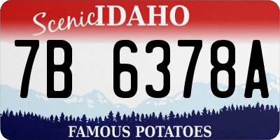 ID license plate 7B6378A