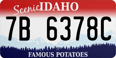 ID license plate 7B6378C