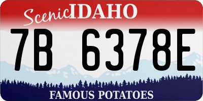 ID license plate 7B6378E