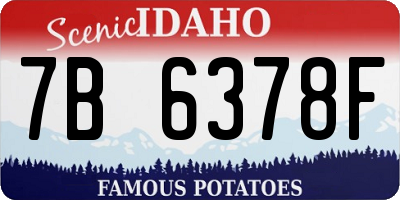 ID license plate 7B6378F