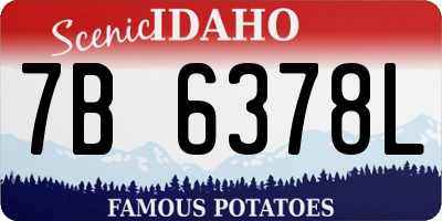 ID license plate 7B6378L