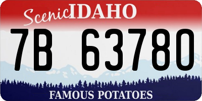 ID license plate 7B6378O