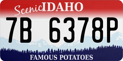 ID license plate 7B6378P