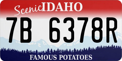 ID license plate 7B6378R