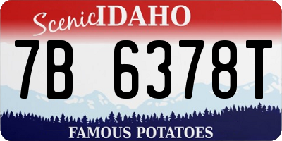 ID license plate 7B6378T