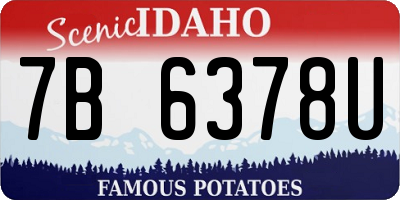 ID license plate 7B6378U