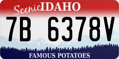 ID license plate 7B6378V