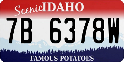 ID license plate 7B6378W
