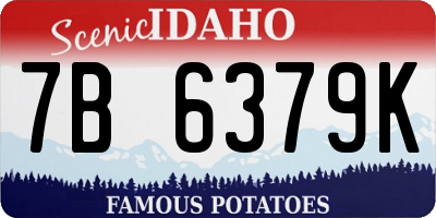 ID license plate 7B6379K